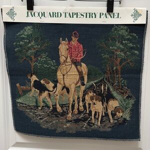 Oakhurs Textiles Hunting Dogs Horse and Rider Jacquard Tapestry